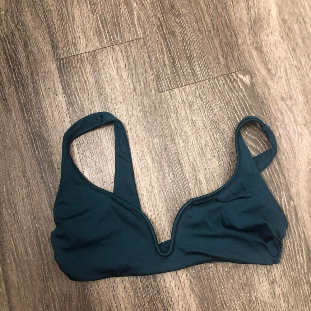Tori Praver Chloe Plunge Bikini Top Sz M